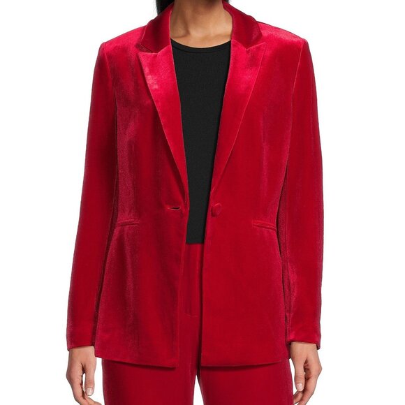 Alex Marie crimson red NWT Cori two piece Satin Merry Everything pant suit 14 - Picture 2 of 14